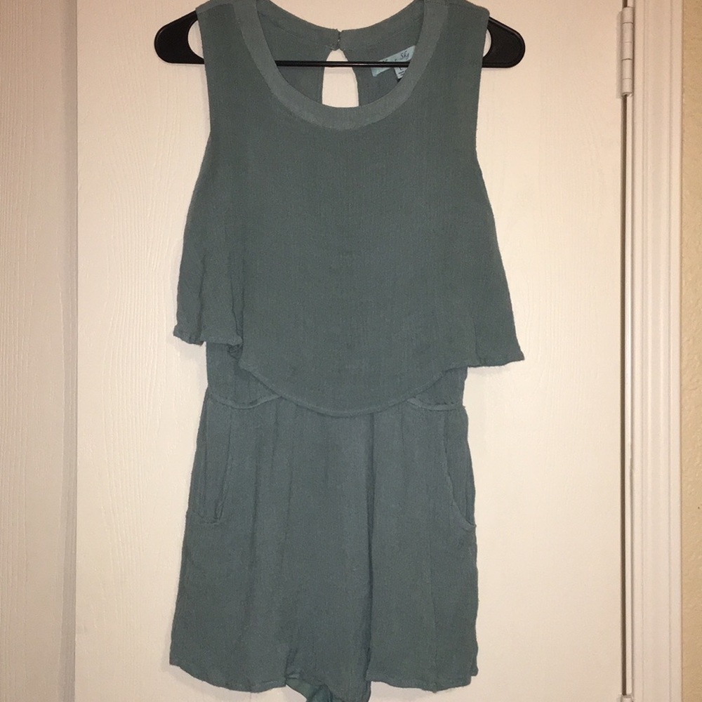 She and Sky Dark Turquoise Romper